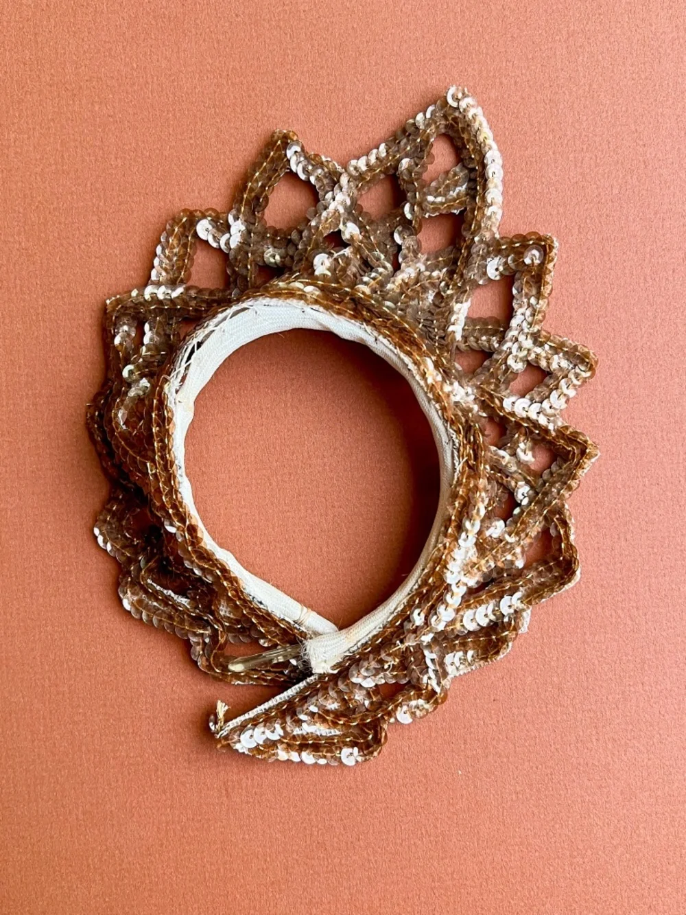 Beautiful Vintage 1940s Bronze Sequins Headband